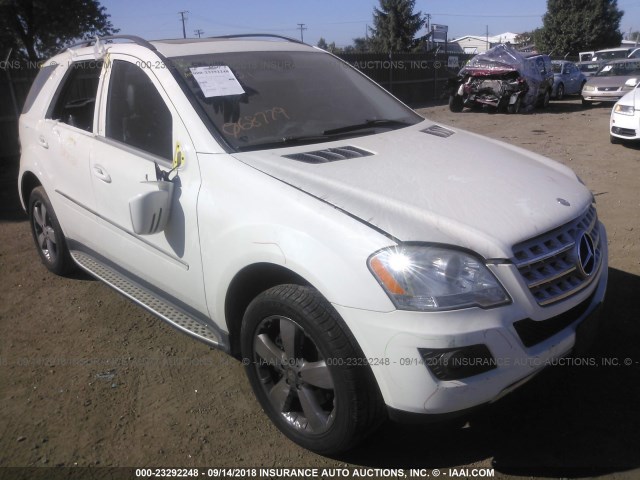4JGBB8GB2BA645847 - 2011 MERCEDES-BENZ ML 350 4MATIC WHITE photo 1