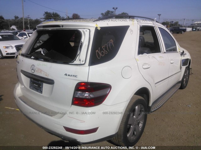 4JGBB8GB2BA645847 - 2011 MERCEDES-BENZ ML 350 4MATIC WHITE photo 4