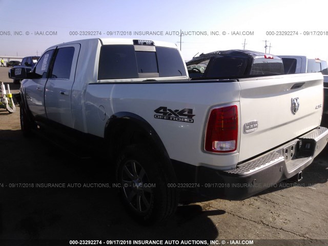 3C6UR5PLXJG273987 - 2018 RAM 2500 LONGHORN WHITE photo 3