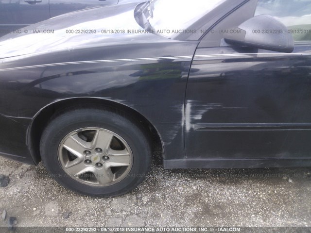 1G1ZT54885F106124 - 2005 CHEVROLET MALIBU LS შავი ფოტო 6