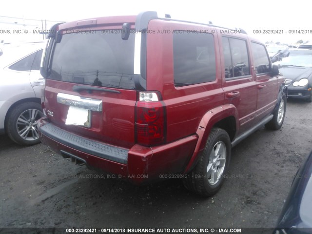 1J8HG58N86C189623 - 2006 JEEP COMMANDER LIMITED RED photo 4