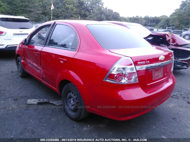 KL1TD56E39B364598 - 2009 CHEVROLET AVEO LS/LT წითელი ფოტო 3
