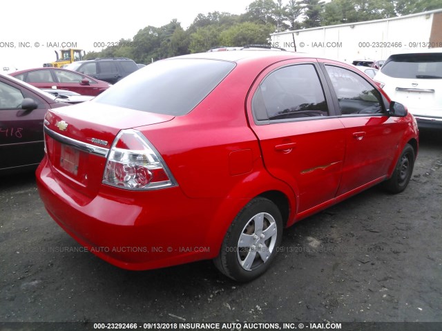 KL1TD56E39B364598 - 2009 CHEVROLET AVEO LS/LT წითელი ფოტო 4