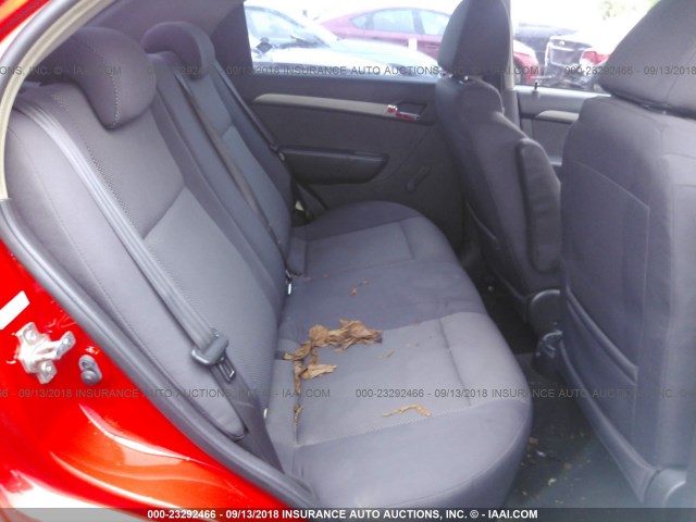 KL1TD56E39B364598 - 2009 CHEVROLET AVEO LS/LT წითელი ფოტო 8