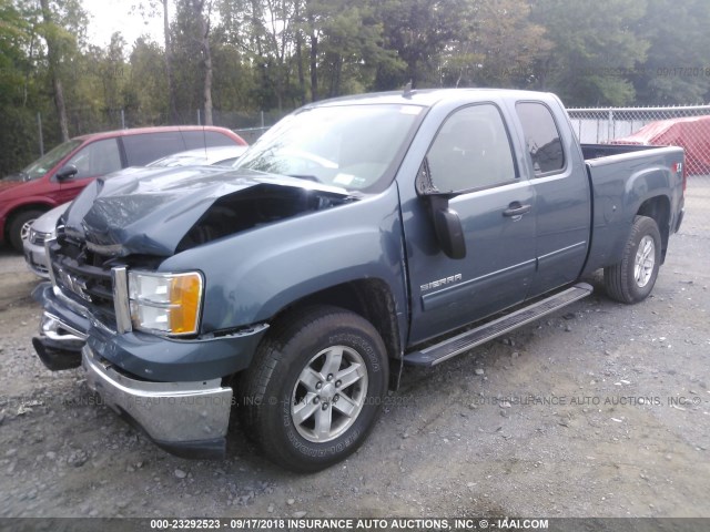 1GTR2VE31BZ101502 - 2011 GMC SIERRA K1500 SLE BLUE photo 2