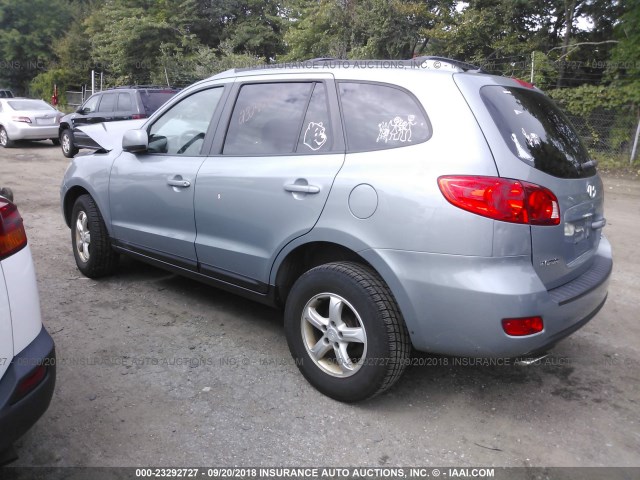 5NMSG73DX7H116389 - 2007 HYUNDAI SANTA FE GLS Light Blue photo 3