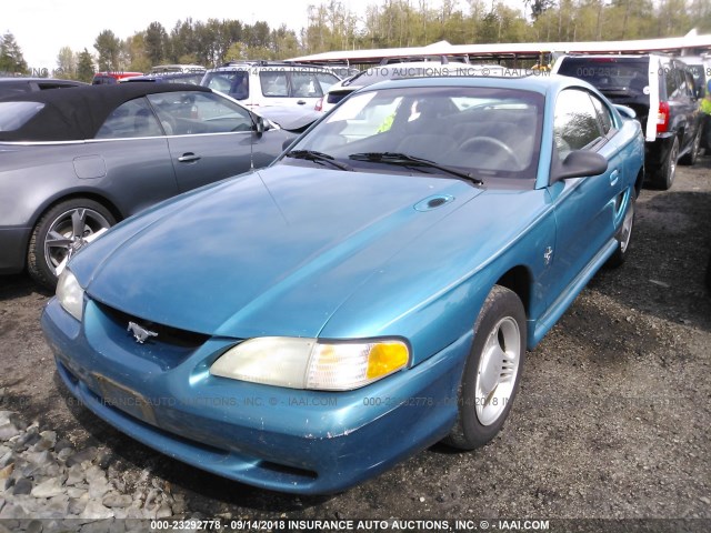 1FALP4048SF237988 - 1995 FORD MUSTANG TURQUOISE photo 2