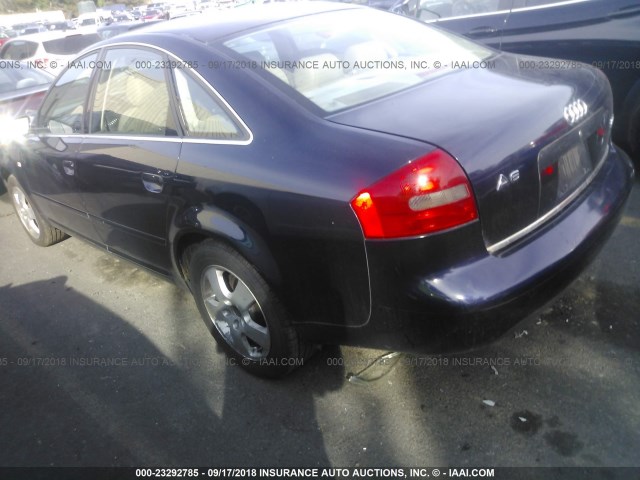 WAUED54B31N136126 - 2001 AUDI A6 2.7T QUATTRO BLUE photo 3