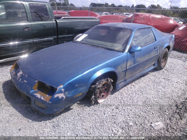 1G1FP23T5NL121452 - 1992 CHEVROLET CAMARO RS BLUE photo 2