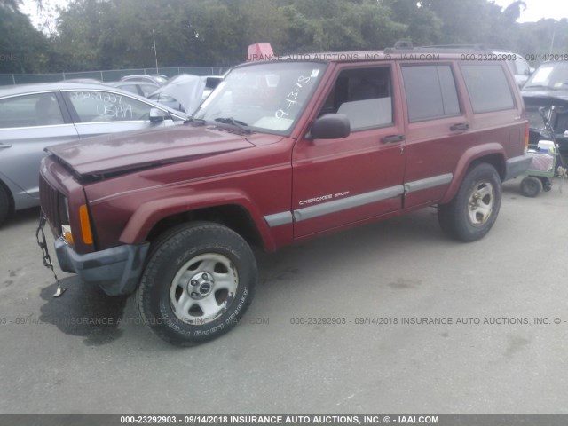 1J4FF68S0XL574036 - 1999 JEEP CHEROKEE SPORT/CLASSIC Burgund zdjęcie 2