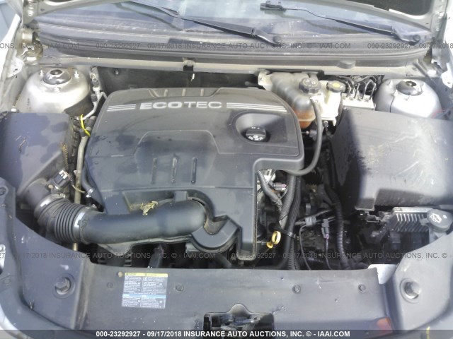 1G1ZC5E06AF185537 - 2010 CHEVROLET MALIBU 1LT ვერცხლისფერი ფოტო 10