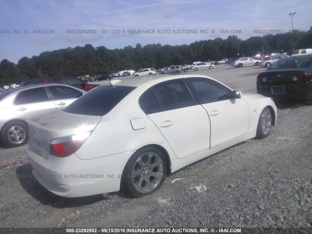 WBANB33535CN67640 - 2005 BMW 545 I WHITE photo 4