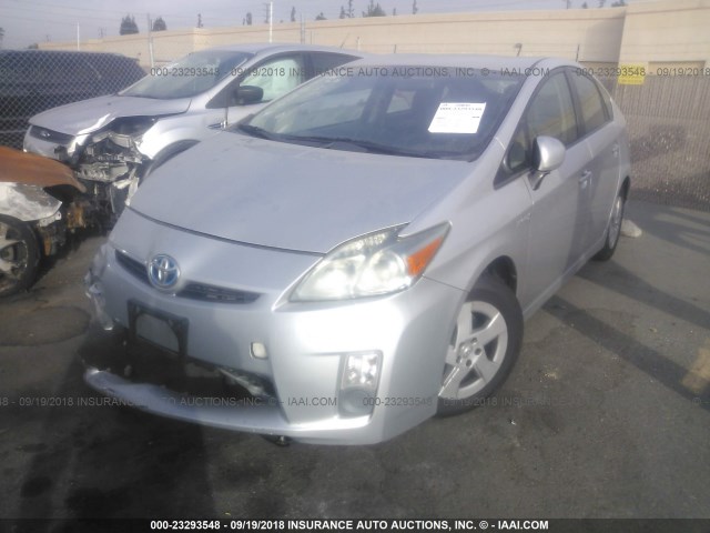 JTDKN3DU4A0242929 - 2010 TOYOTA PRIUS SILVER photo 2