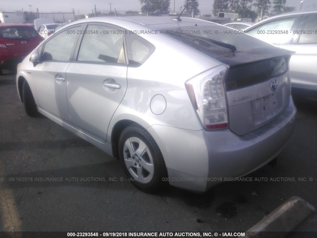 JTDKN3DU4A0242929 - 2010 TOYOTA PRIUS SILVER photo 3