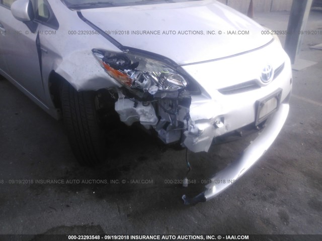 JTDKN3DU4A0242929 - 2010 TOYOTA PRIUS SILVER photo 6