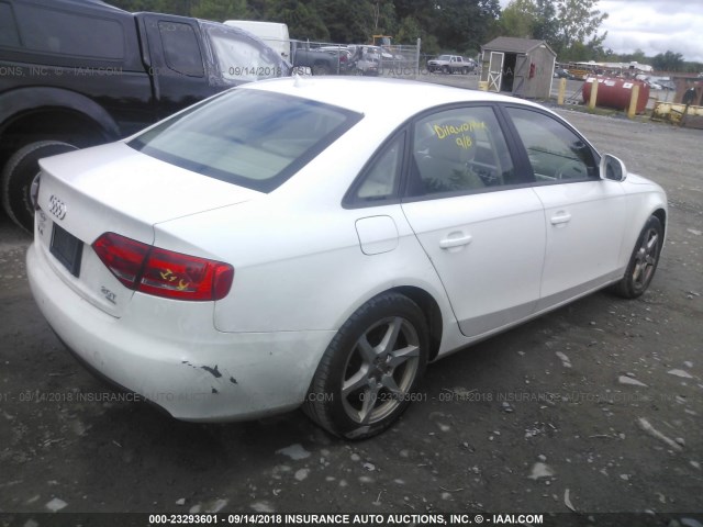 WAULF78K79A125592 - 2009 AUDI A4 2.0T QUATTRO WHITE photo 4