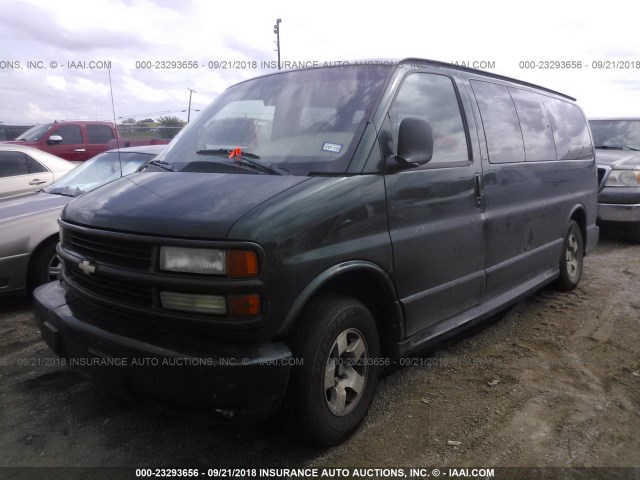 1GBFG65R321102488 - 2002 CHEVROLET EXPRESS G1500  GREEN photo 2