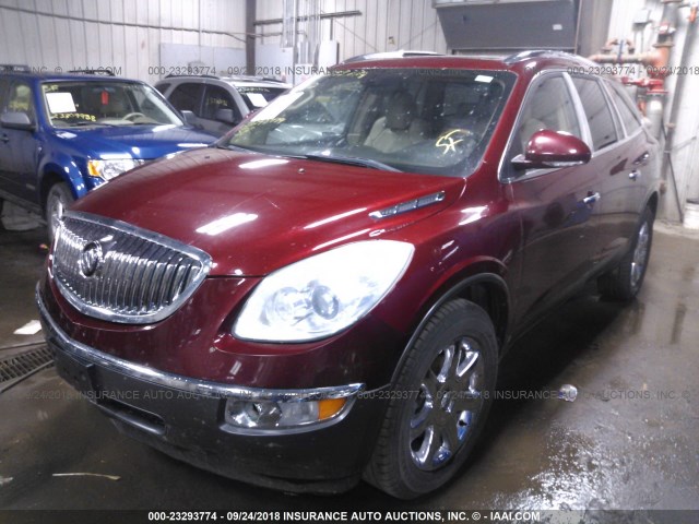 5GAER23D29J154286 - 2009 BUICK ENCLAVE CXL MAROON photo 2