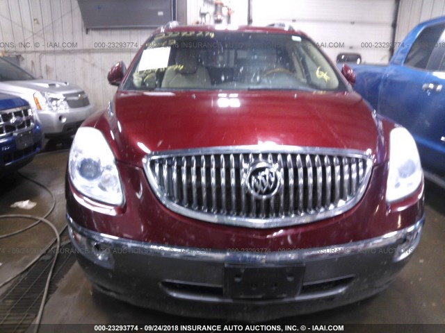 5GAER23D29J154286 - 2009 BUICK ENCLAVE CXL MAROON photo 6