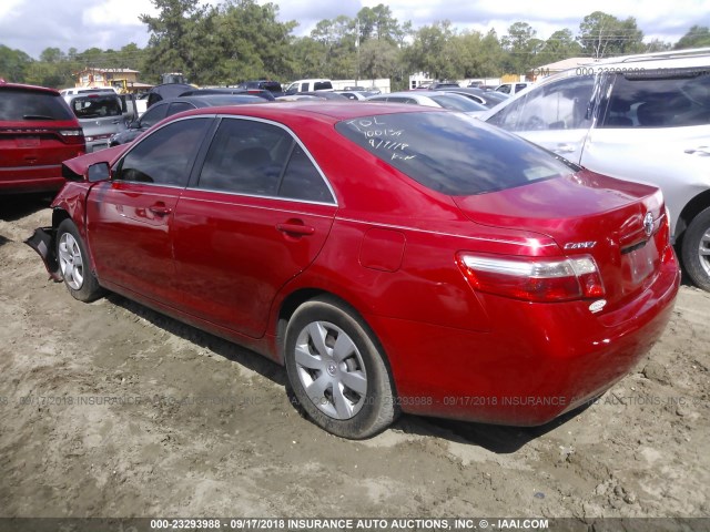 4T1BE46K78U205518 - 2008 TOYOTA CAMRY CE/LE/XLE/SE RED photo 3
