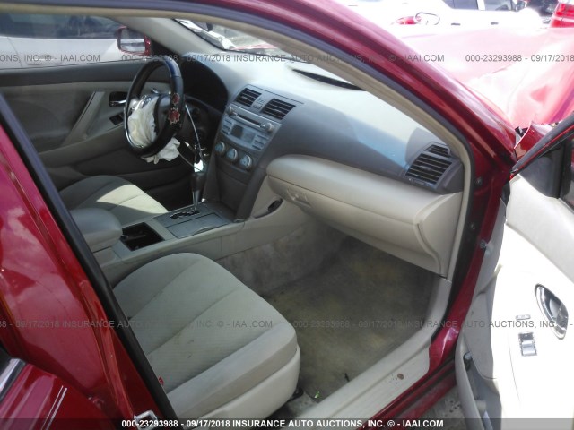 4T1BE46K78U205518 - 2008 TOYOTA CAMRY CE/LE/XLE/SE RED photo 5