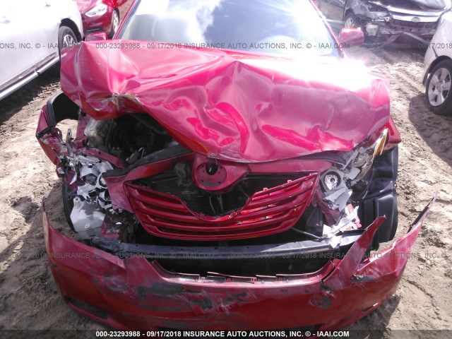 4T1BE46K78U205518 - 2008 TOYOTA CAMRY CE/LE/XLE/SE RED photo 6