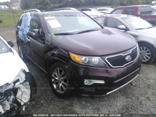 5XYKW4A21DG386331 - 2013 KIA SORENTO SX MAROON photo 1