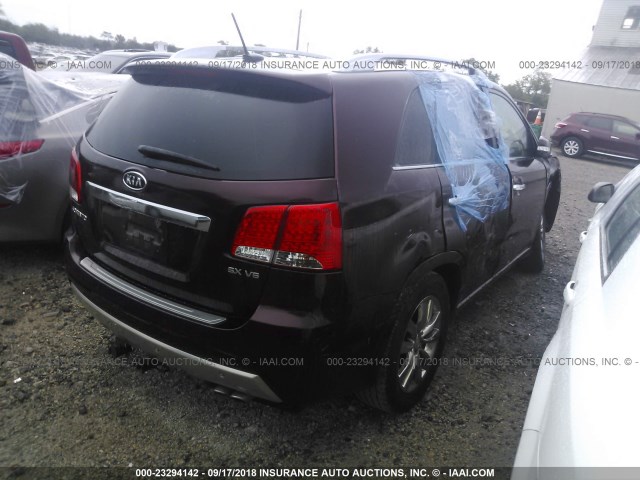 5XYKW4A21DG386331 - 2013 KIA SORENTO SX MAROON photo 4