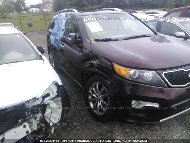 5XYKW4A21DG386331 - 2013 KIA SORENTO SX MAROON photo 6