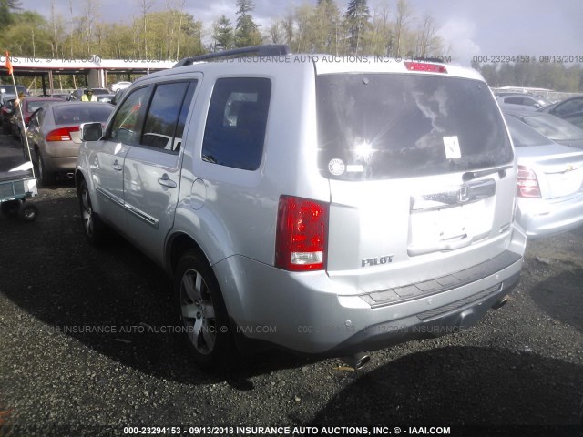 5FNYF4H95DB054249 - 2013 HONDA PILOT TOURING SILVER photo 3