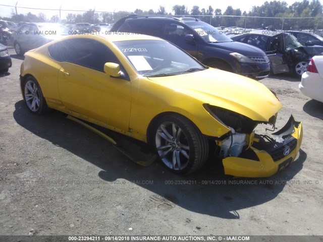 KMHHU6KH7BU046834 - 2011 HYUNDAI GENESIS COUPE 3.8L YELLOW photo 1