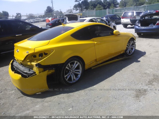 KMHHU6KH7BU046834 - 2011 HYUNDAI GENESIS COUPE 3.8L YELLOW photo 4