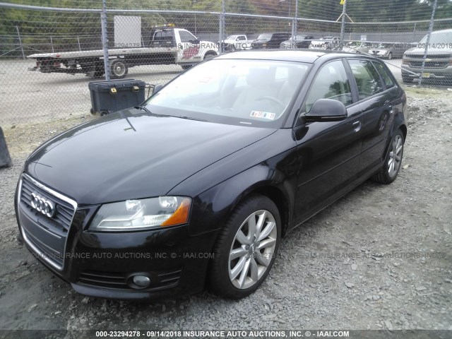 WAUHE78P19A023628 - 2009 AUDI A3 2.0T BLACK photo 2