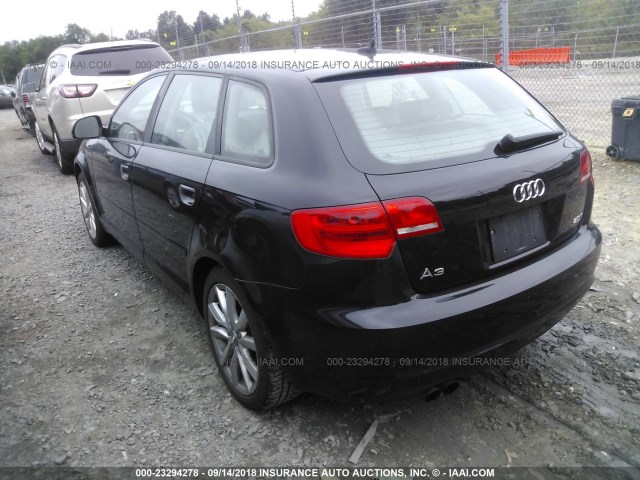 WAUHE78P19A023628 - 2009 AUDI A3 2.0T BLACK photo 3