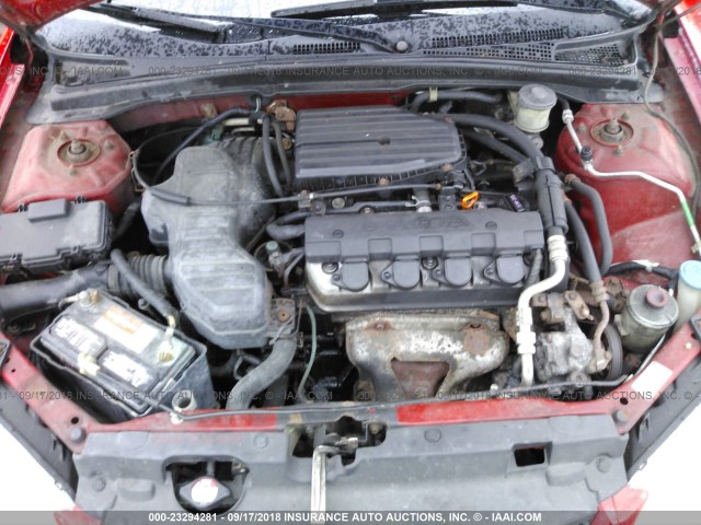 1HGEM22164L008685 - 2004 HONDA CIVIC DX VP RED photo 10