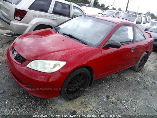 1HGEM22164L008685 - 2004 HONDA CIVIC DX VP RED photo 2