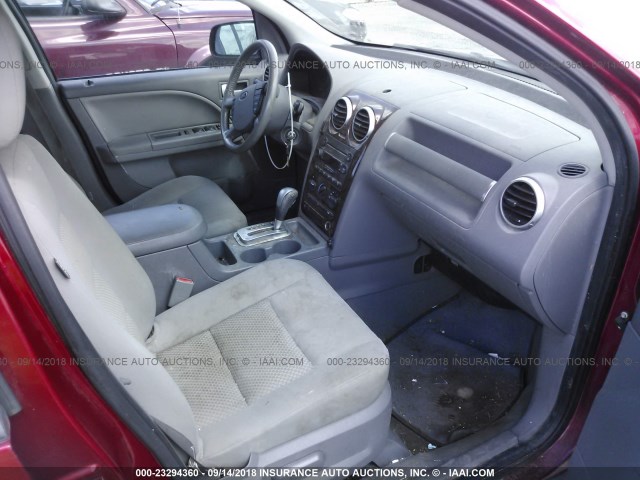 1FMDK02157GA39617 - 2007 FORD FREESTYLE SEL BURGUNDY photo 5