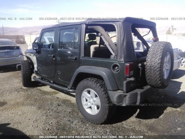 1J4BA3H13AL142874 - 2010 JEEP WRANGLER UNLIMITE SPORT GREEN photo 3