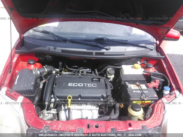 KL1TD5DE0AB044484 - 2010 CHEVROLET AVEO LS/LT წითელი ფოტო 10