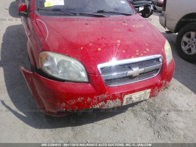 KL1TD5DE0AB044484 - 2010 CHEVROLET AVEO LS/LT წითელი ფოტო 6