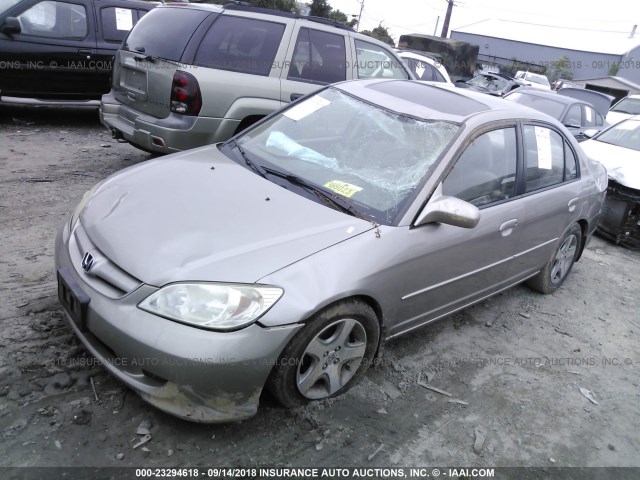 2HGES26784H504668 - 2004 HONDA CIVIC EX TAN photo 2