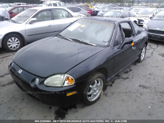 JHMEG1247PS004096 - 1993 HONDA CIVIC DEL SOL S BLACK photo 2