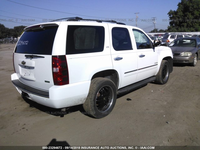 1GNUKCE07AR184167 - 2010 CHEVROLET TAHOE K1500 LTZ WHITE photo 4