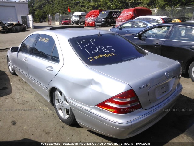 WDBNG70J72A296004 - 2002 MERCEDES-BENZ S 430 SILVER photo 3