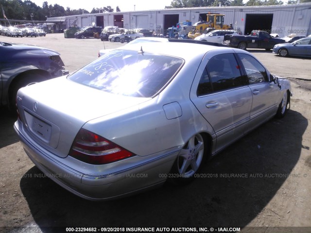 WDBNG70J72A296004 - 2002 MERCEDES-BENZ S 430 SILVER photo 4