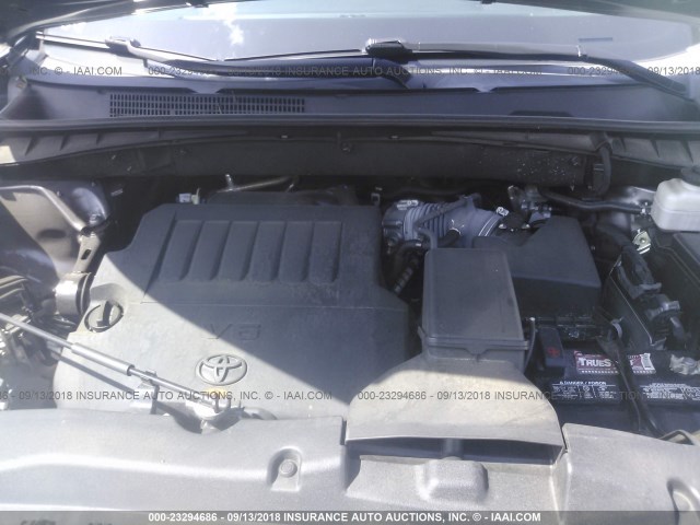 5TDKKRFH0GS125592 - 2016 TOYOTA HIGHLANDER XLE ნაცრისფერი ფოტო 10