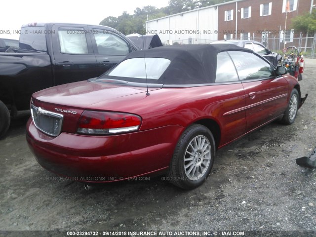 1C3EL55R36N261401 - 2006 CHRYSLER SEBRING TOURING RED photo 4