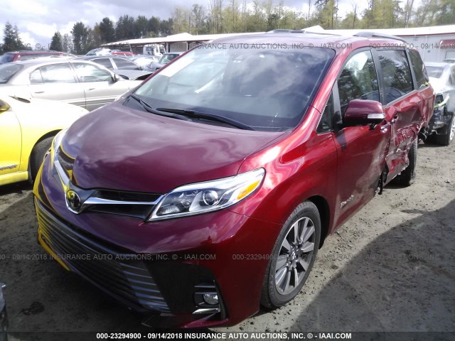 5TDYZ3DC5JS944843 - 2018 TOYOTA SIENNA XLE/XLE PREMIUM/LIMITED/L RED photo 2