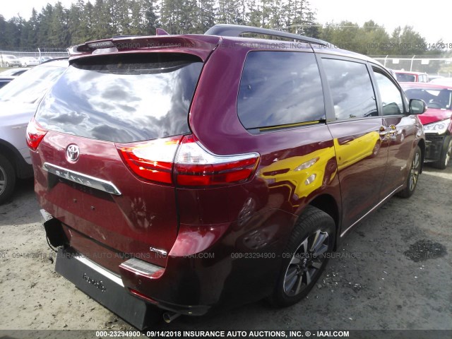 5TDYZ3DC5JS944843 - 2018 TOYOTA SIENNA XLE/XLE PREMIUM/LIMITED/L RED photo 4