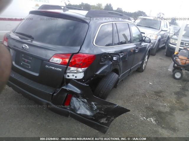 4S4BRCKC6C3235184 - 2012 SUBARU OUTBACK 2.5I LIMITED Pewter photo 4